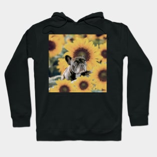 Beautiful French Bulldog with Sunflowers Hoodie